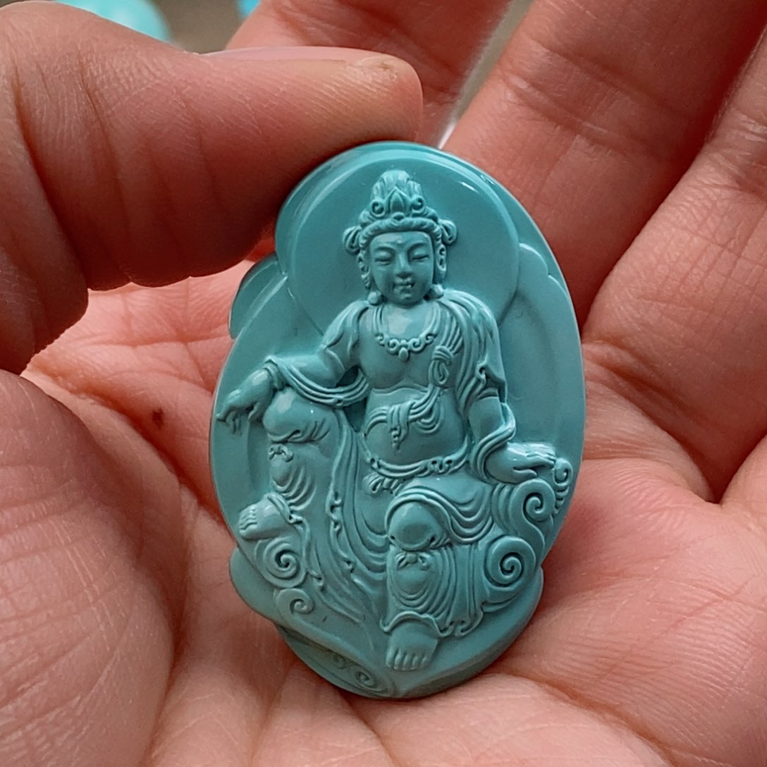 绿松石自在观音未镶嵌