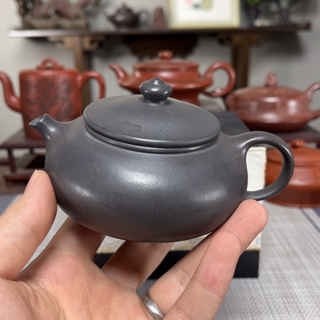 紫砂茶壶蓝*石微瑕处理