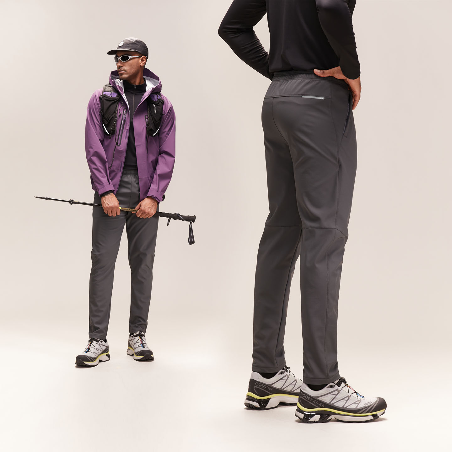 维特客冲锋裤男子秋冬软壳裤户外防风保暖加绒休闲锥形跑步裤6696