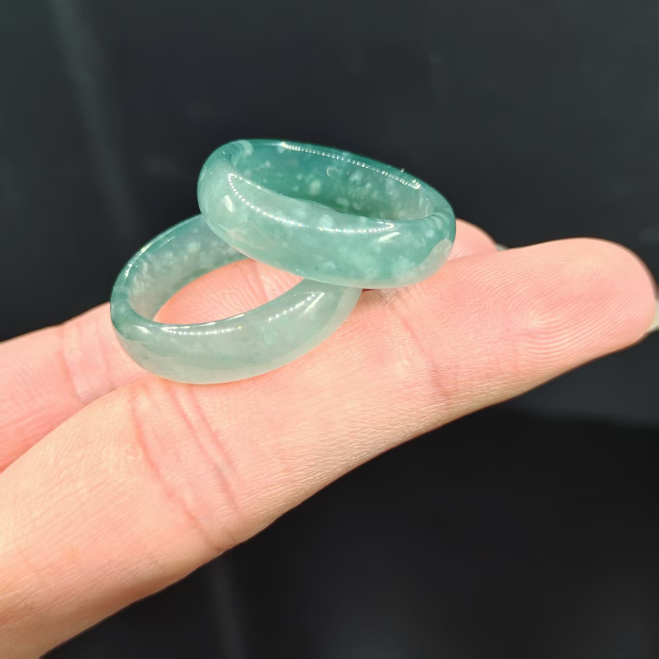 【龙龙严选】翡翠戒圈赠皮绳L1【多样性发其一】（均码）