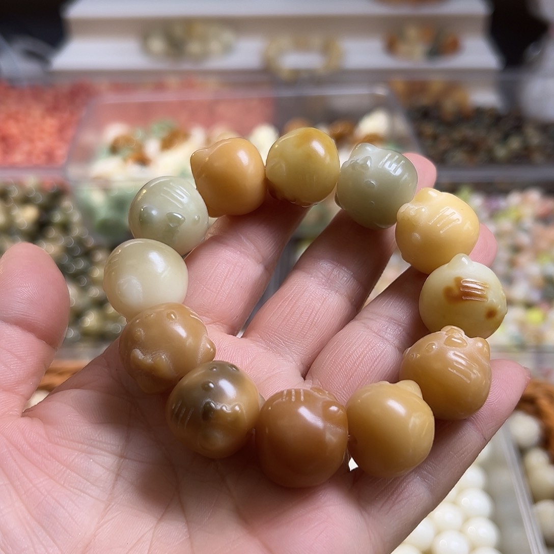 菩提根/象牙果吊坠瑕疵19猫头一条有坏