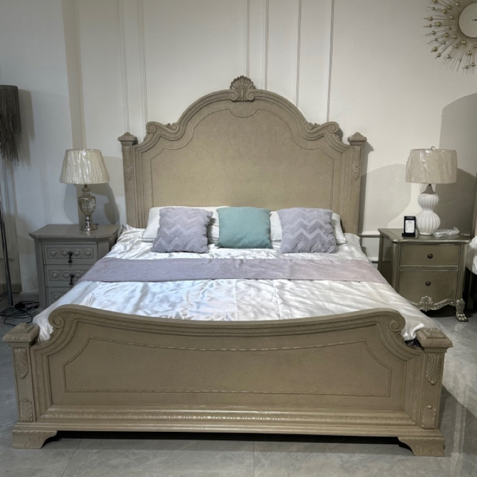 美式复兴印记双人床法式复古雕花（尺寸可订制）