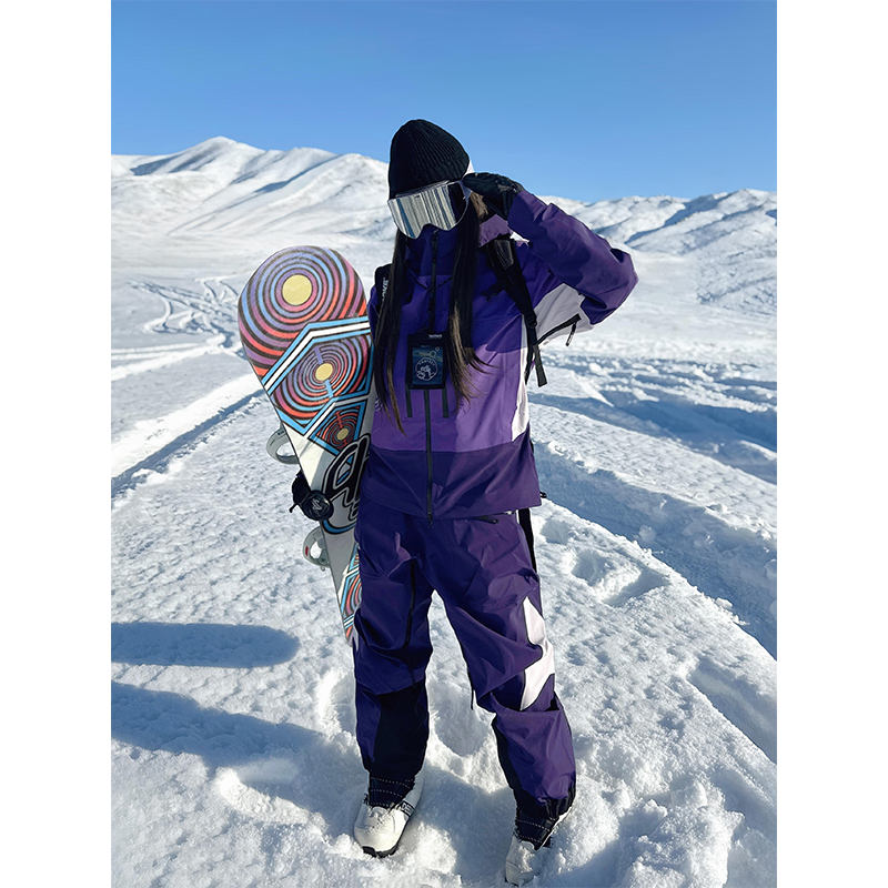KSKM紫色滑雪服套装女2025秋冬新款户外御寒保暖单双板雪场穿搭男