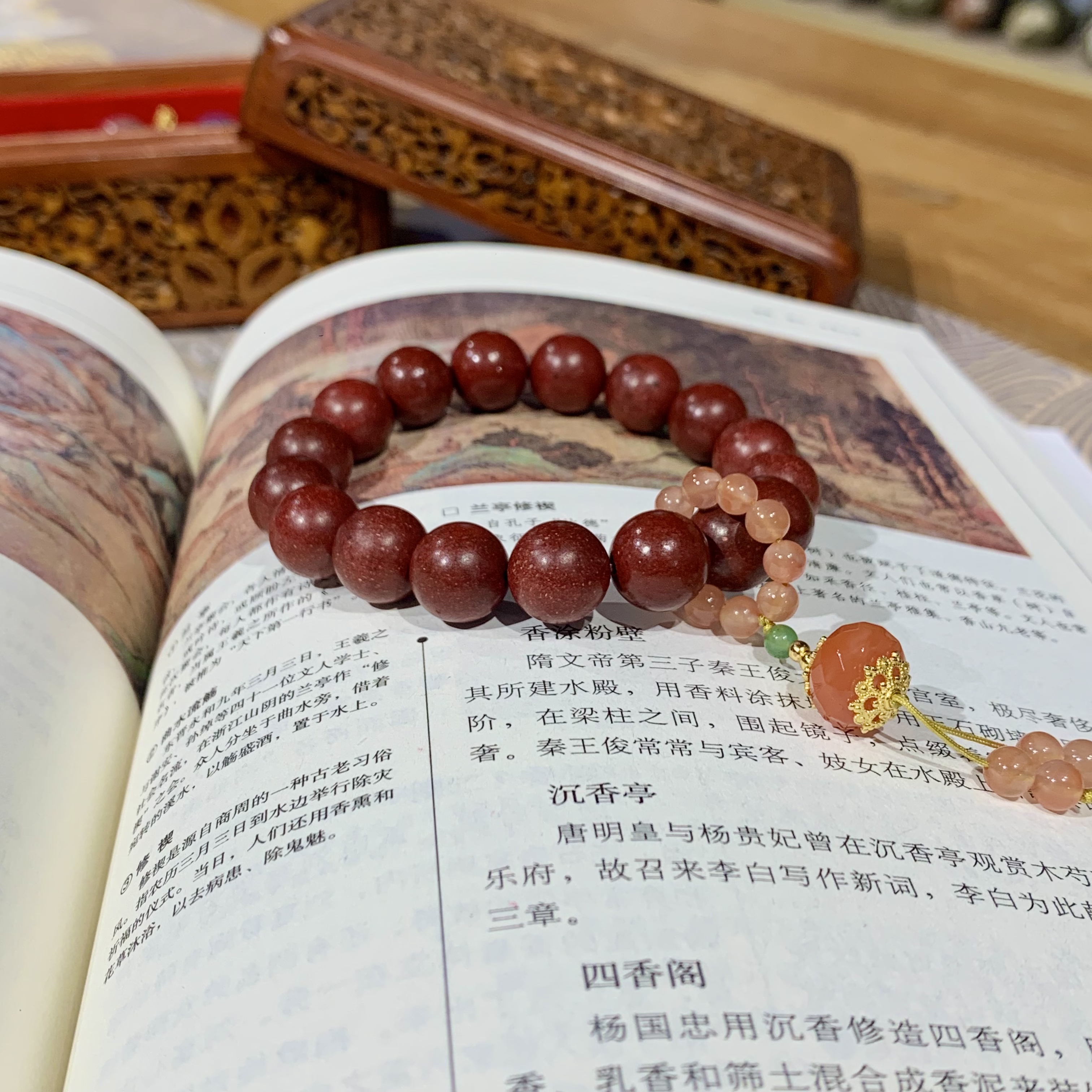 【玫瑰流苏】冷凝古法合香手工制作单圈手串时尚固体香丸