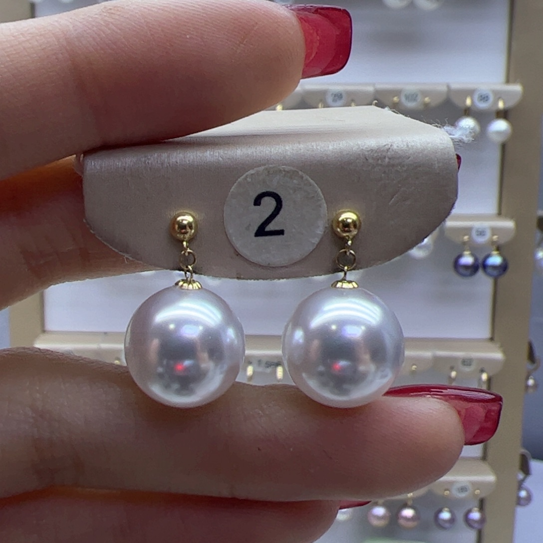 淡水珍珠耳饰18K金镶嵌
