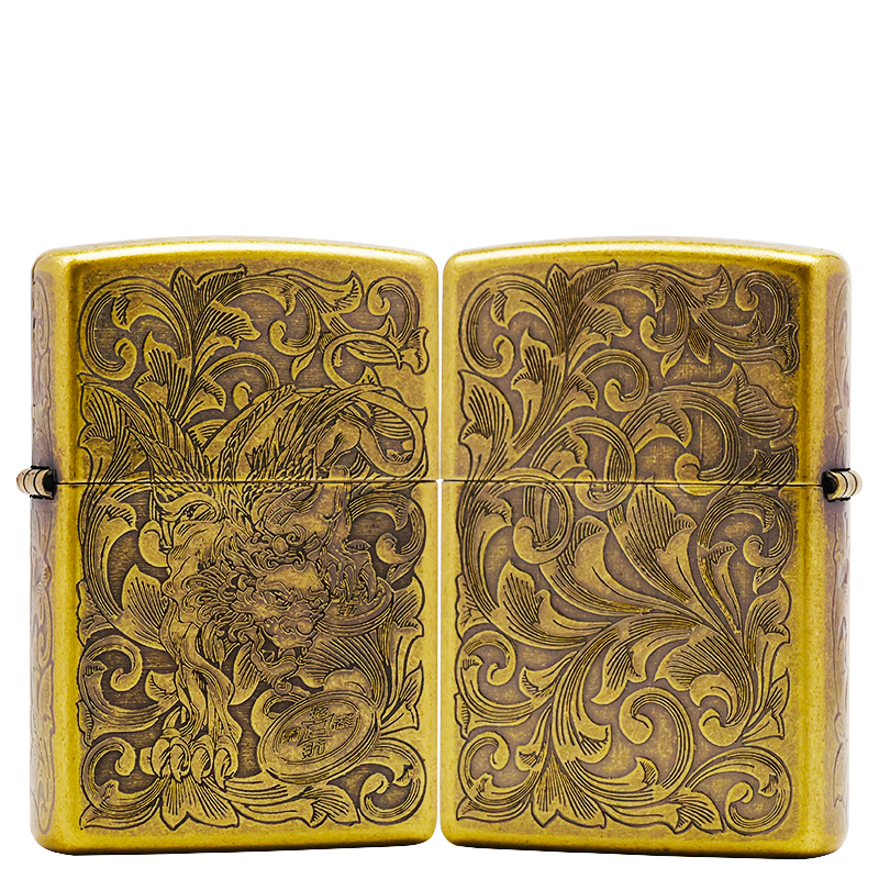 ZIPPO/之宝常规古铜【唐草貔貅】原装正品防风煤油打火机KF-DK