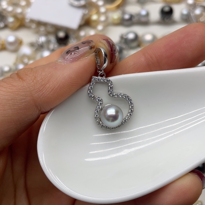海水珍珠吊坠(不含链)银S925镶嵌