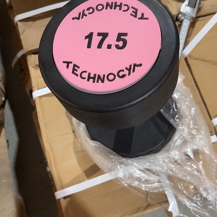 全新纯钢泰诺哑铃17.5公斤一对粉色