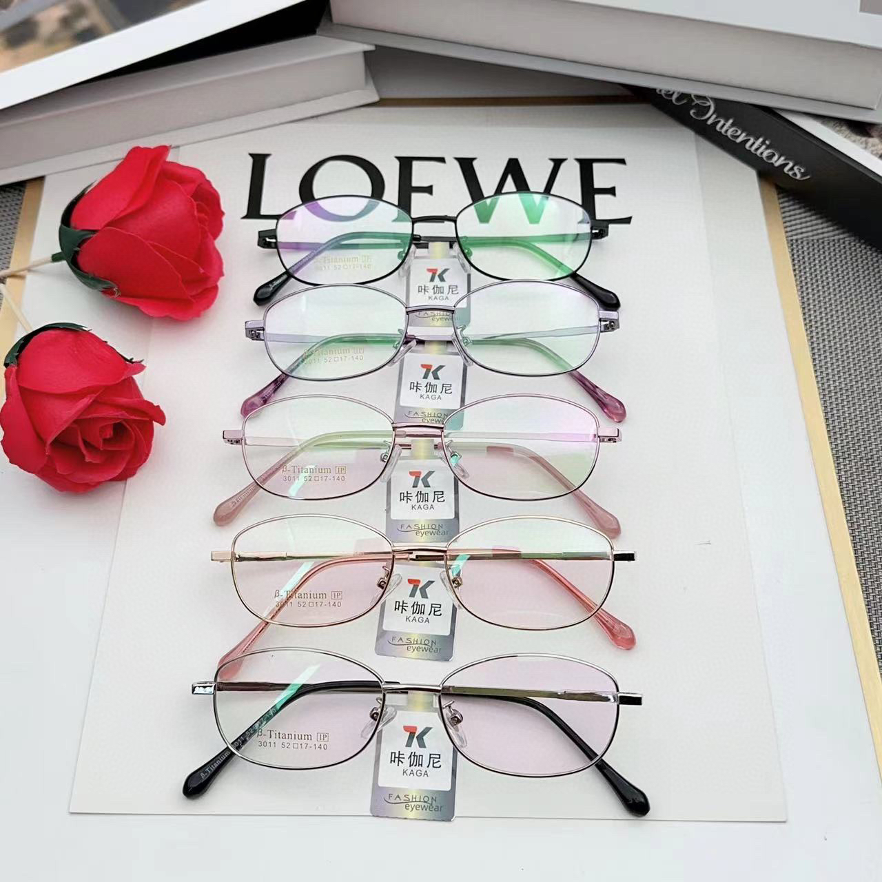 福利款  女款商务钛架半框全框