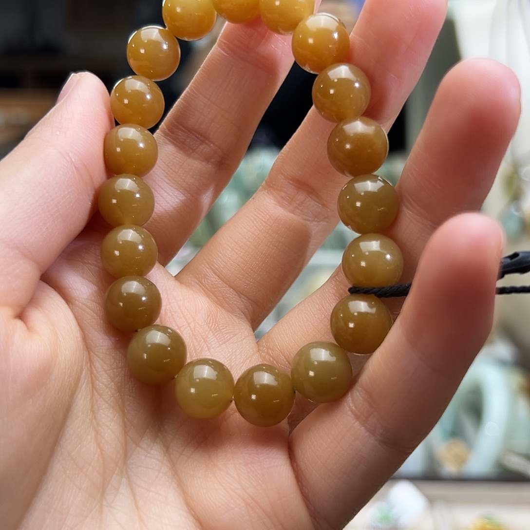 和田玉未镶嵌手串金山糖卡10