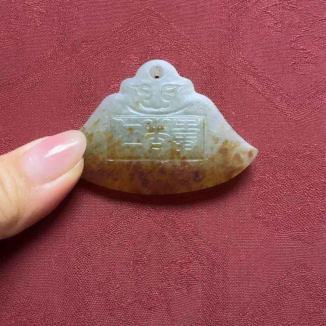 和田玉未镶嵌挂件骑**影