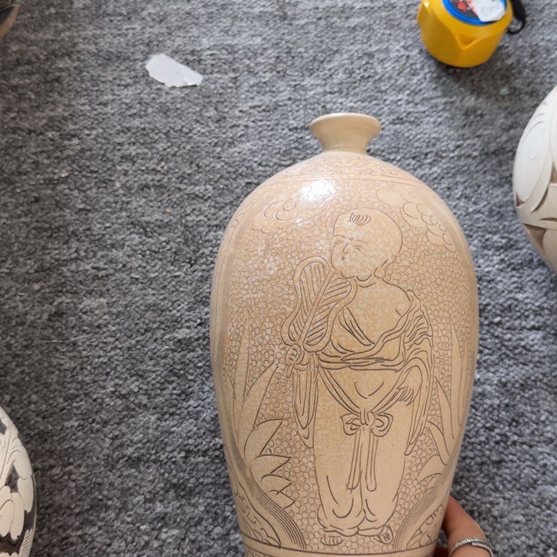 摆件磁州窑白底哈哈