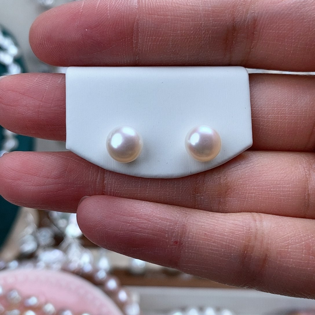 淡水珍珠耳饰银S925镶嵌