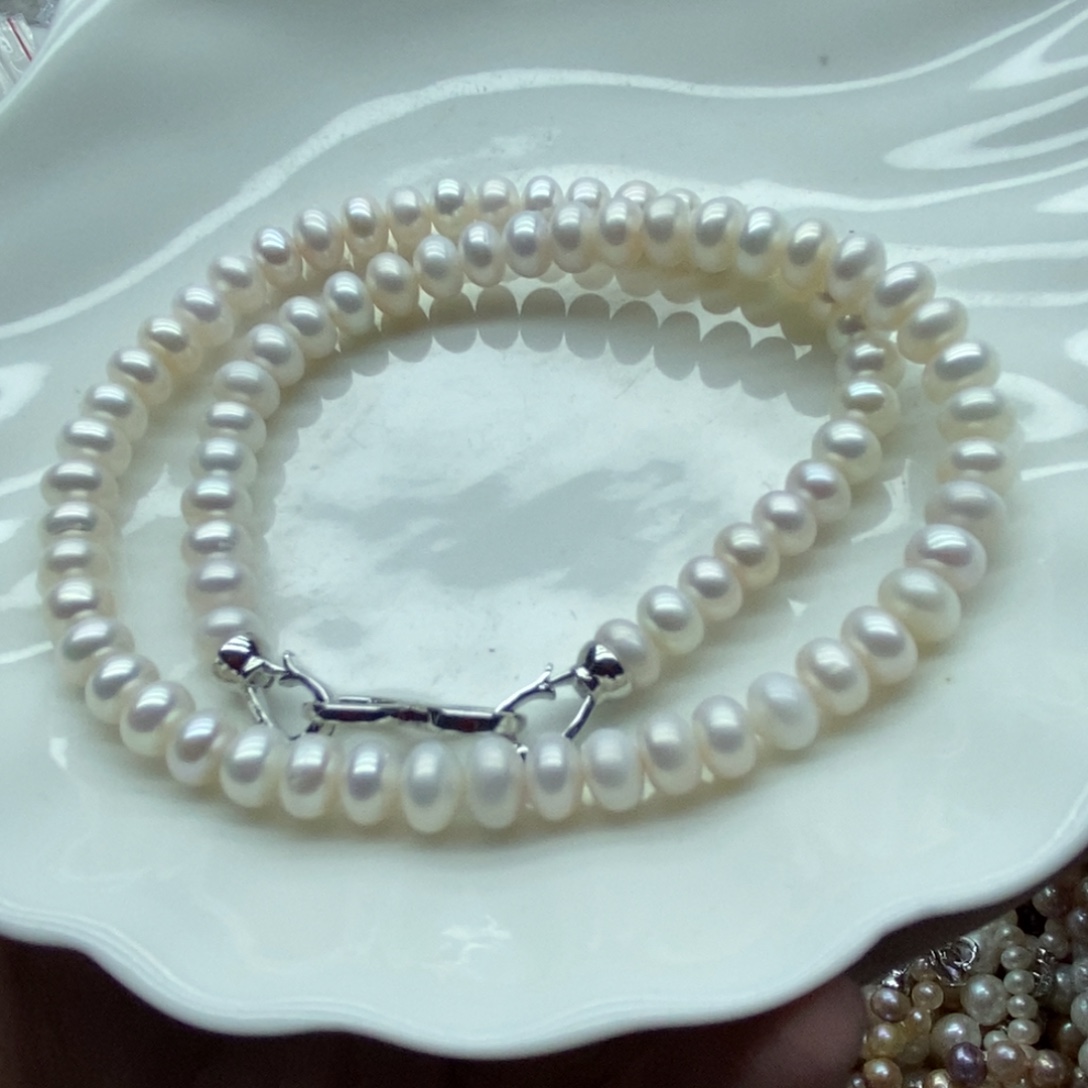 淡水珍珠天然淡水珍珠无人工干预银S925镶嵌9