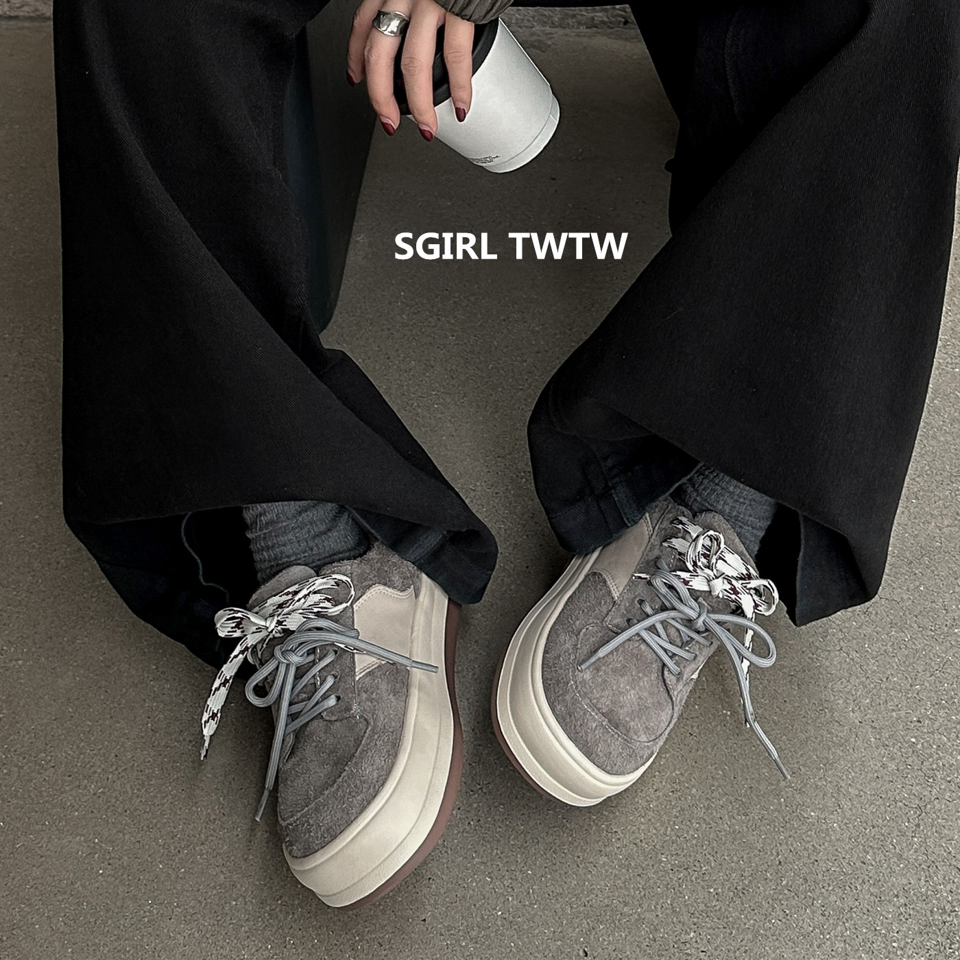 SGIRL TWTW2025年新款真皮头层牛皮厚底超软轻便厚底面包鞋松糕鞋