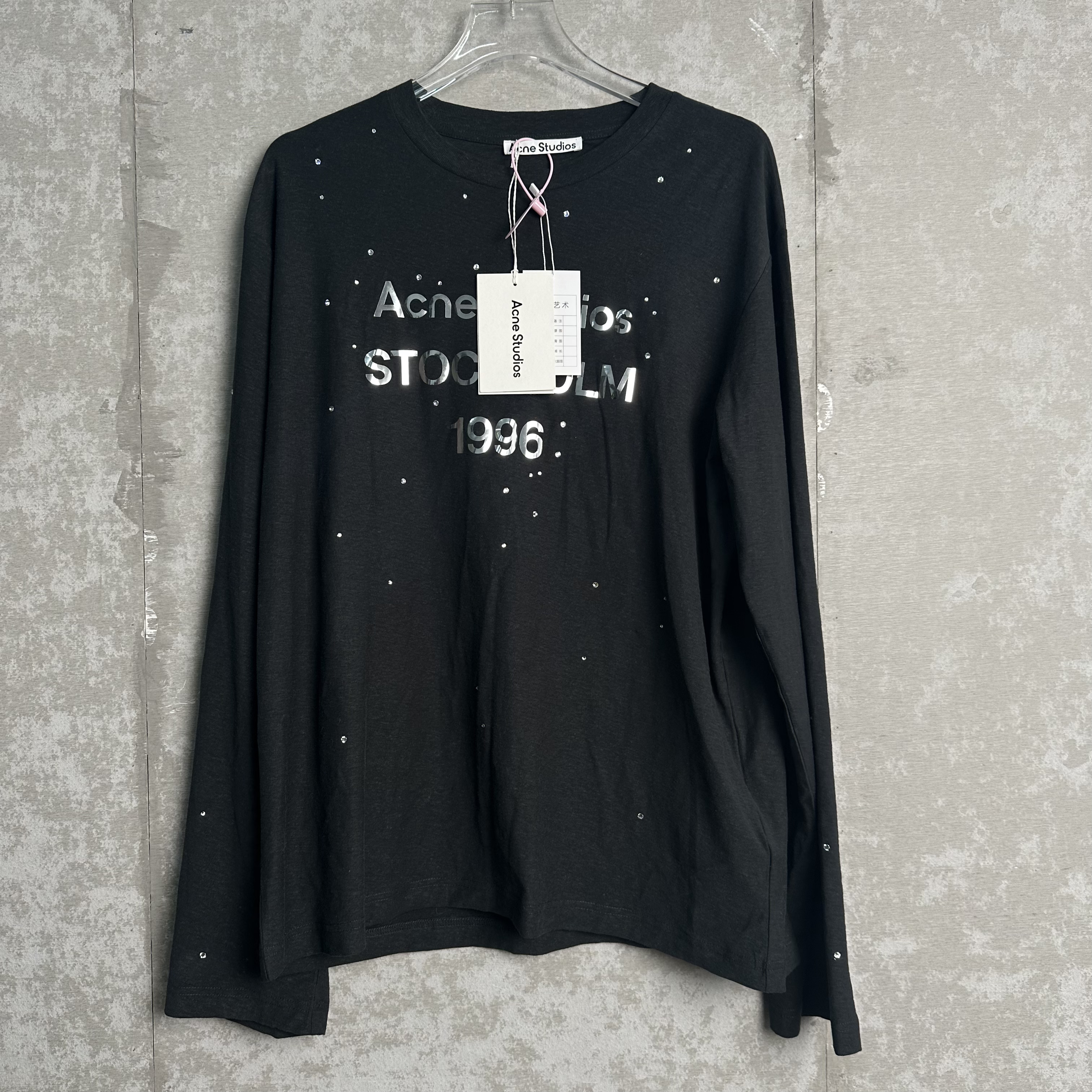 未使用 WE11 DONE M*1/Acne1996黑色镜面水钻满天星长袖/17880