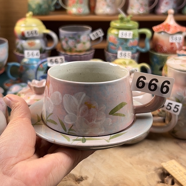杯景德镇陶瓷手绘作品666