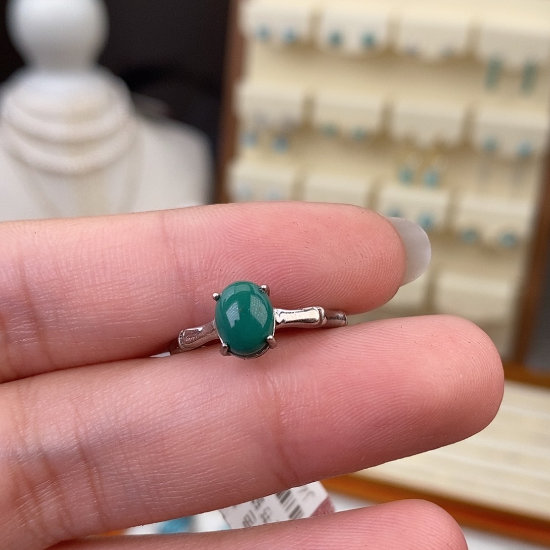 绿松石戒指银S925镶嵌