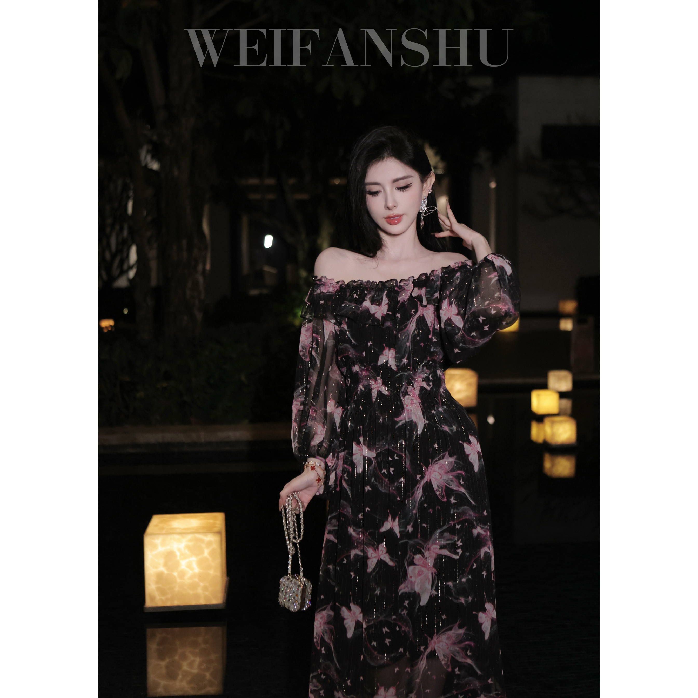 WEIFANSHU/魏凡舒【惊鸿艳影】真丝连衣裙