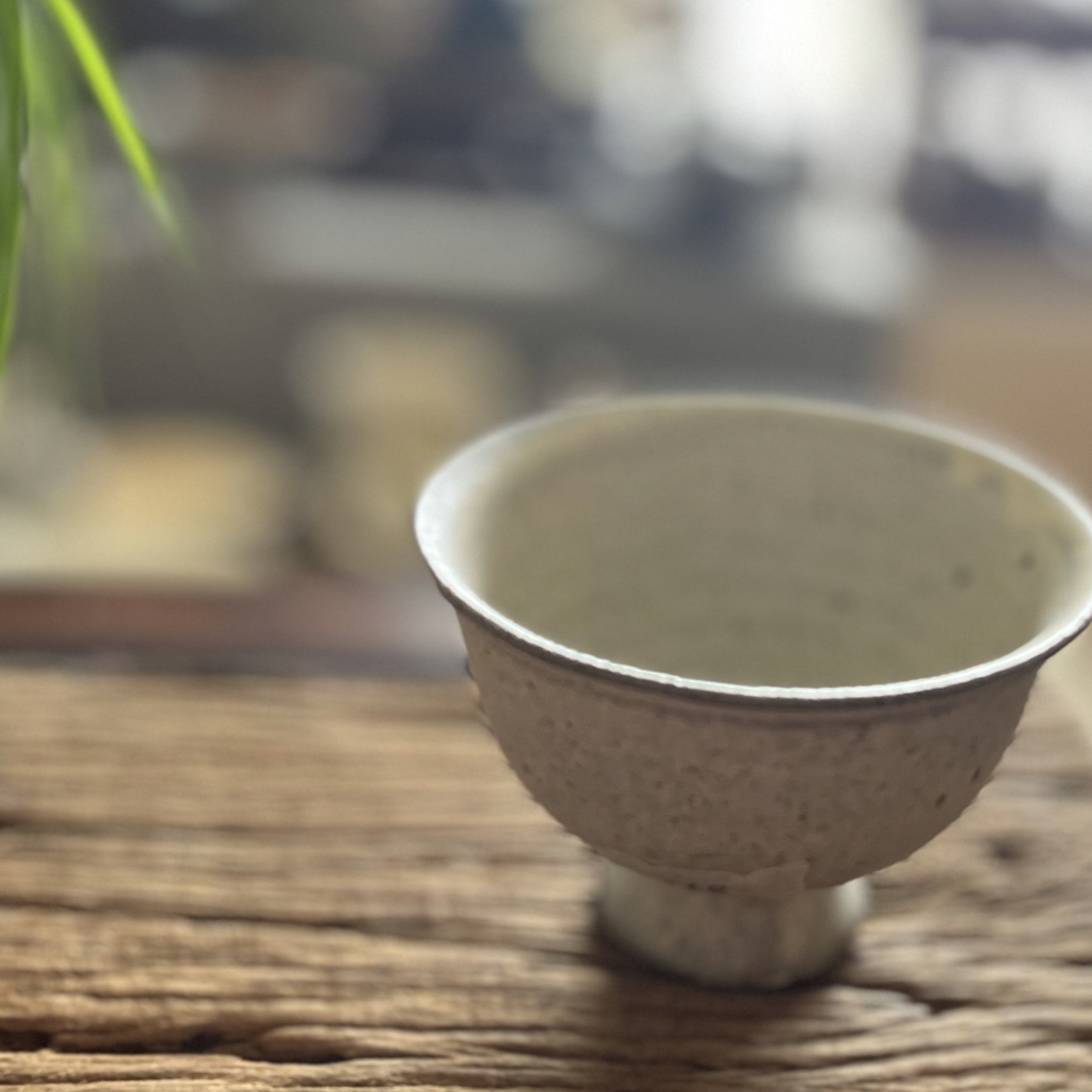 粉引主人杯高足好看