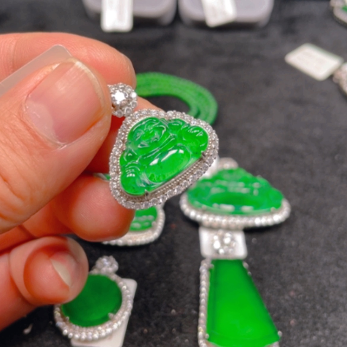 【闪购商品】翡翠颈饰银S925镶嵌吊坠