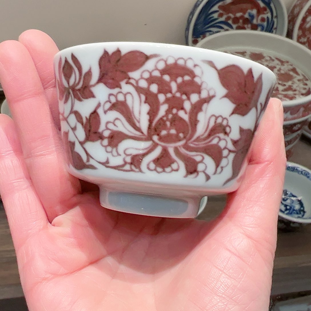 畅怀堂原矿釉里红主人杯