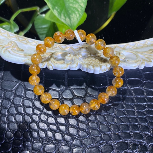 钛晶花单圈水晶手串8mm左右水晶