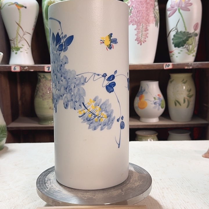 陶直筒兰兰紫藤陶瓷