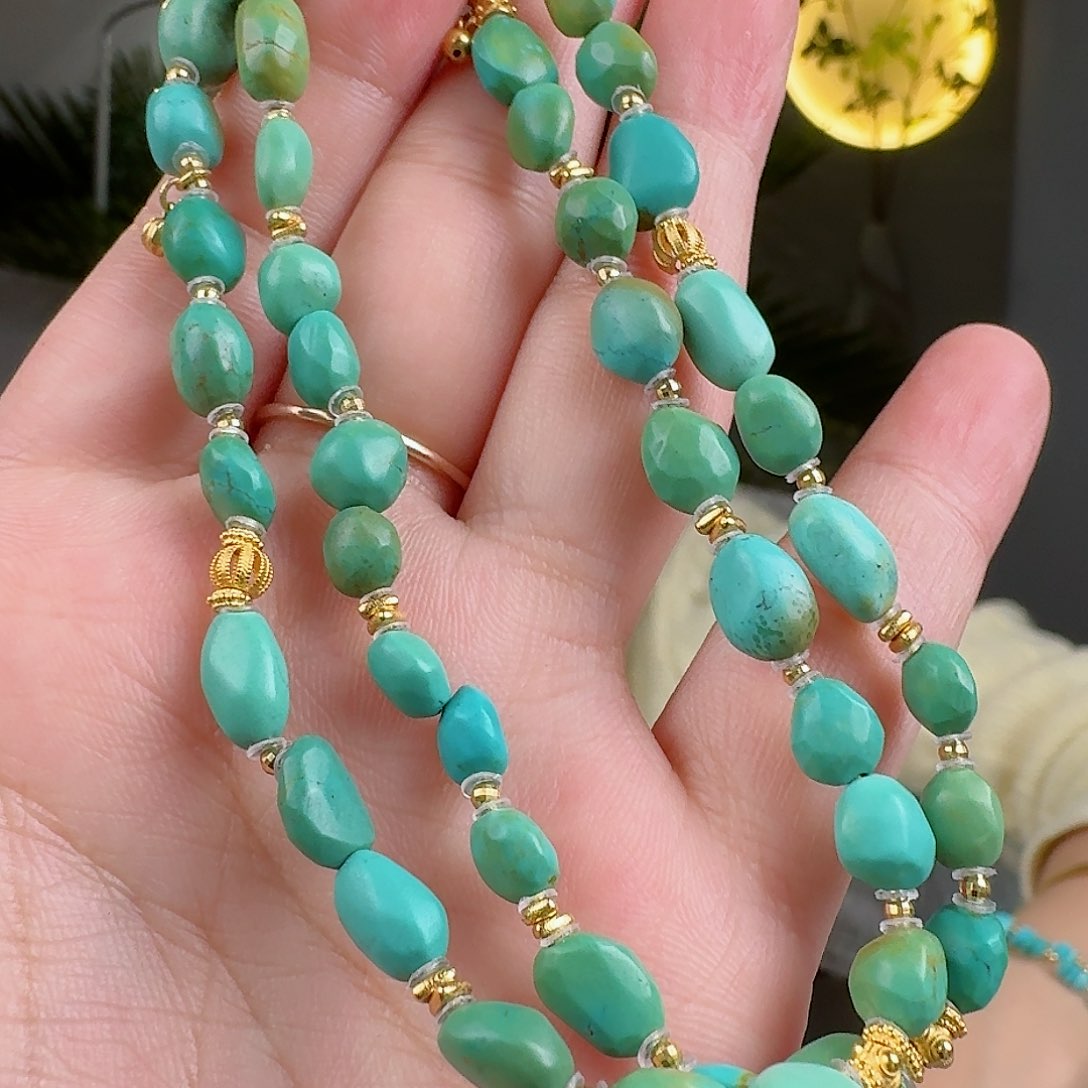 绿松石珠宝奇石18K金镶嵌
