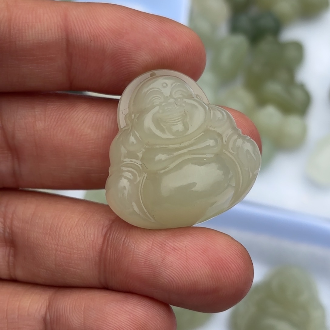 颈饰未镶嵌和田玉佛公卡35尺寸晴水