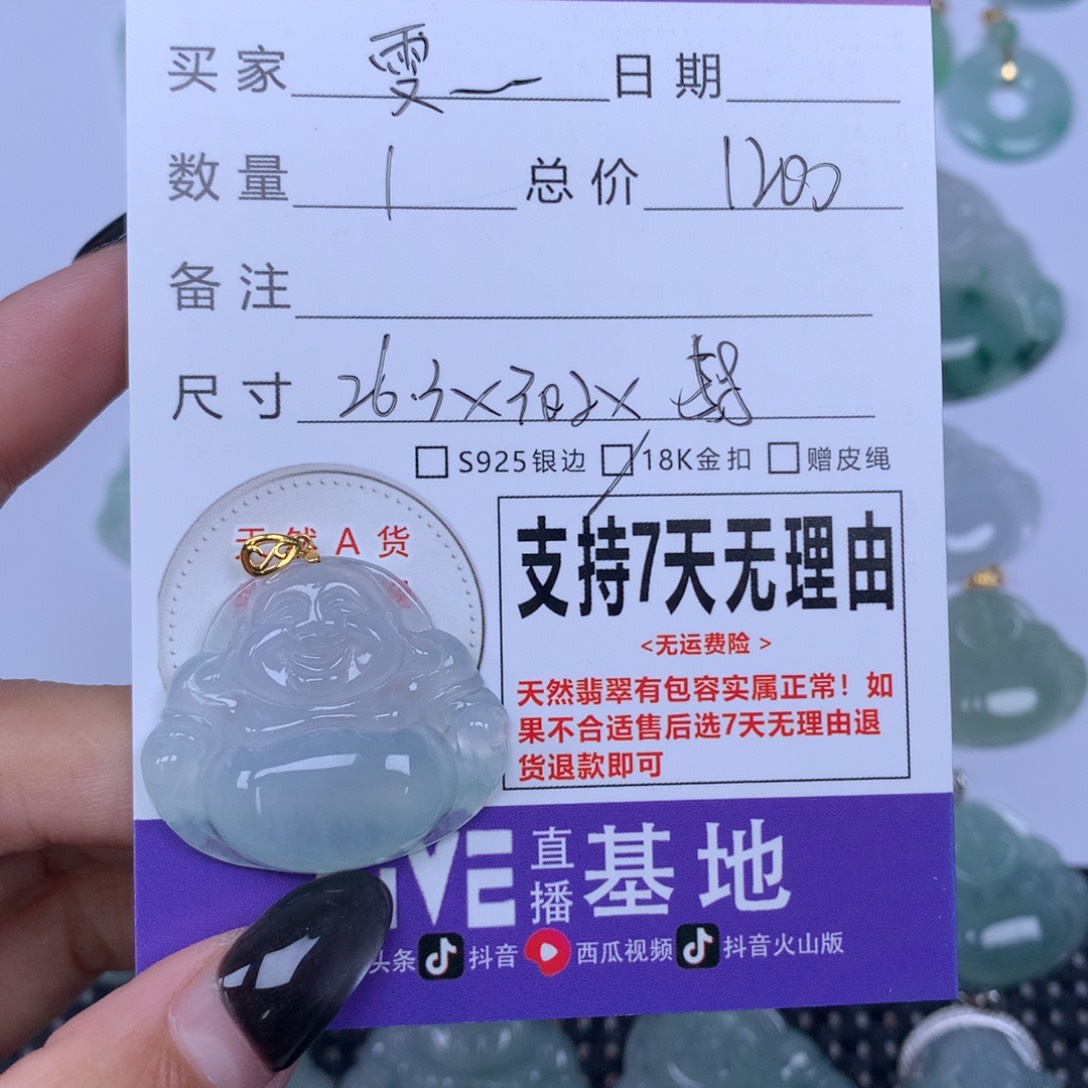 雯***萱翡翠未镶嵌颈饰天然