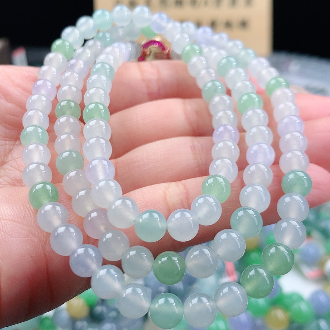 翡翠手链未镶嵌卡6mm