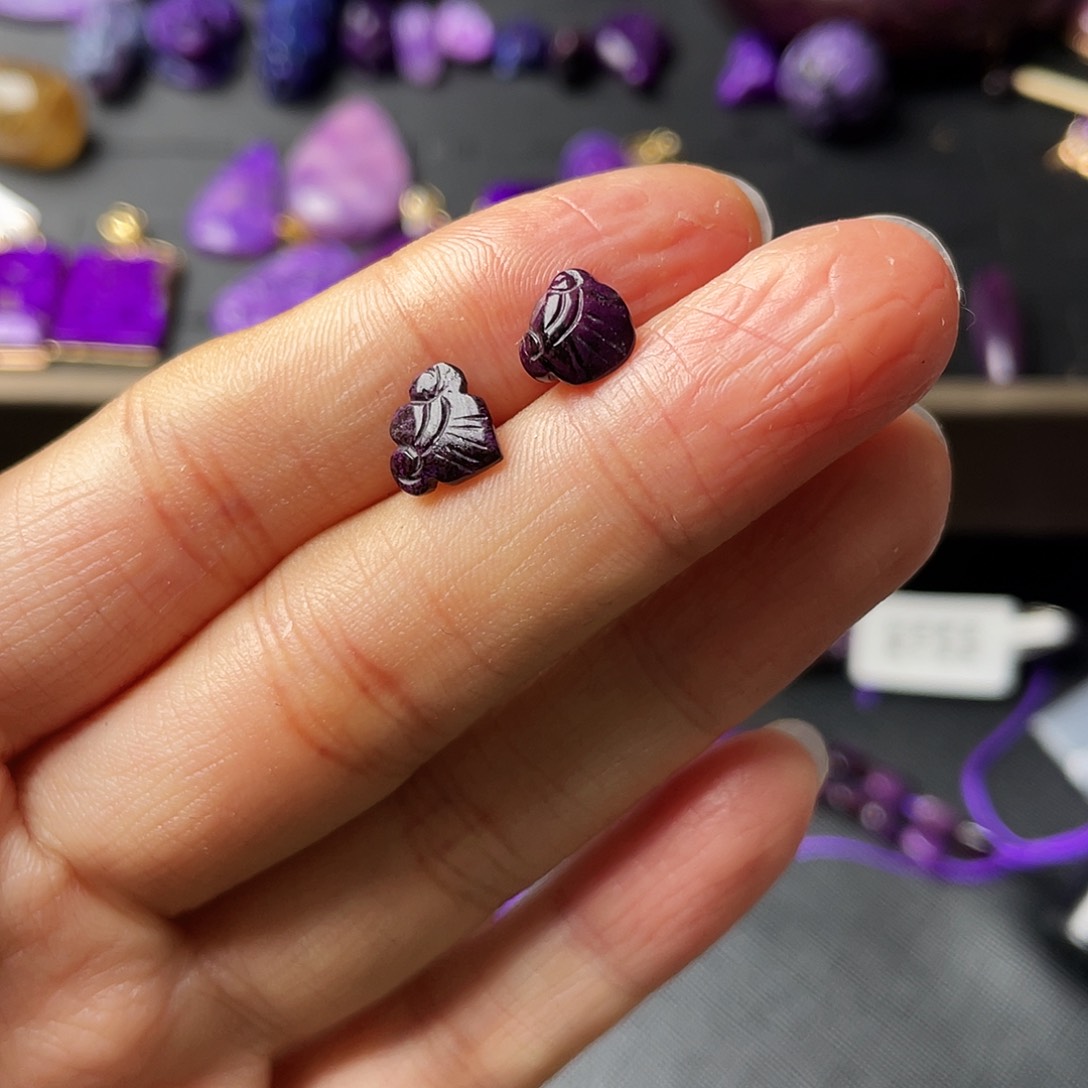 苏纪石（舒俱来）耳环银S925镶嵌