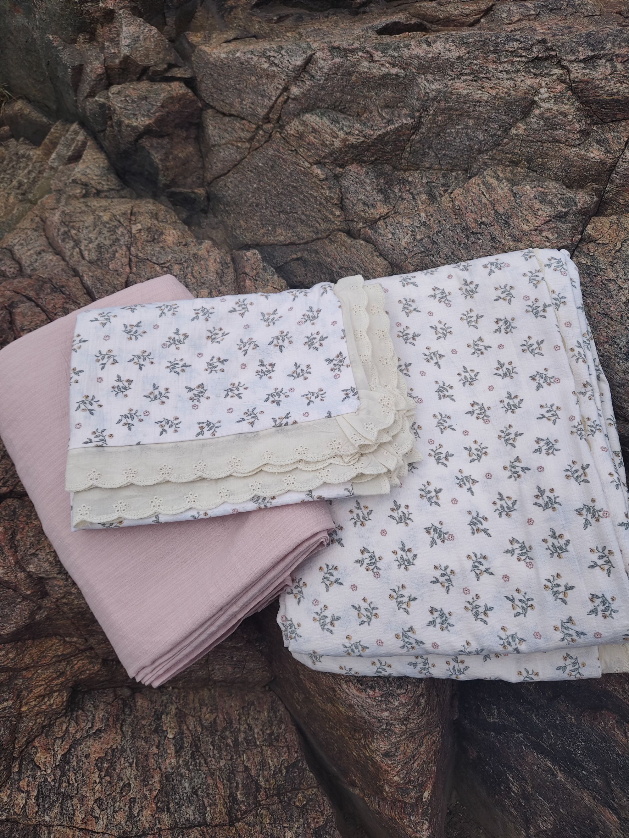 【早秋新款】2025皱皱纱四件套A母婴级面料小清新花型