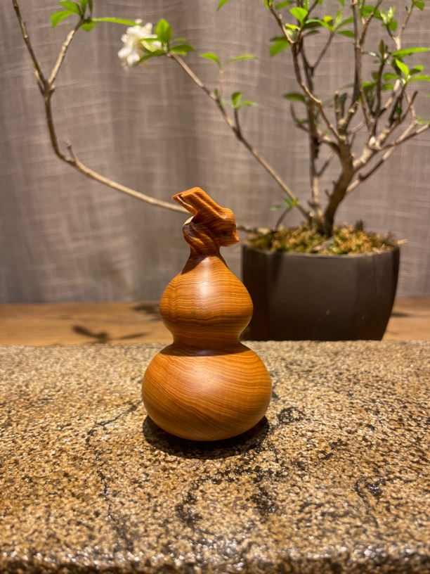 太行崖柏木雕葫芦装饰品摆件实木雕刻文玩手工龙年葫芦手把件福禄