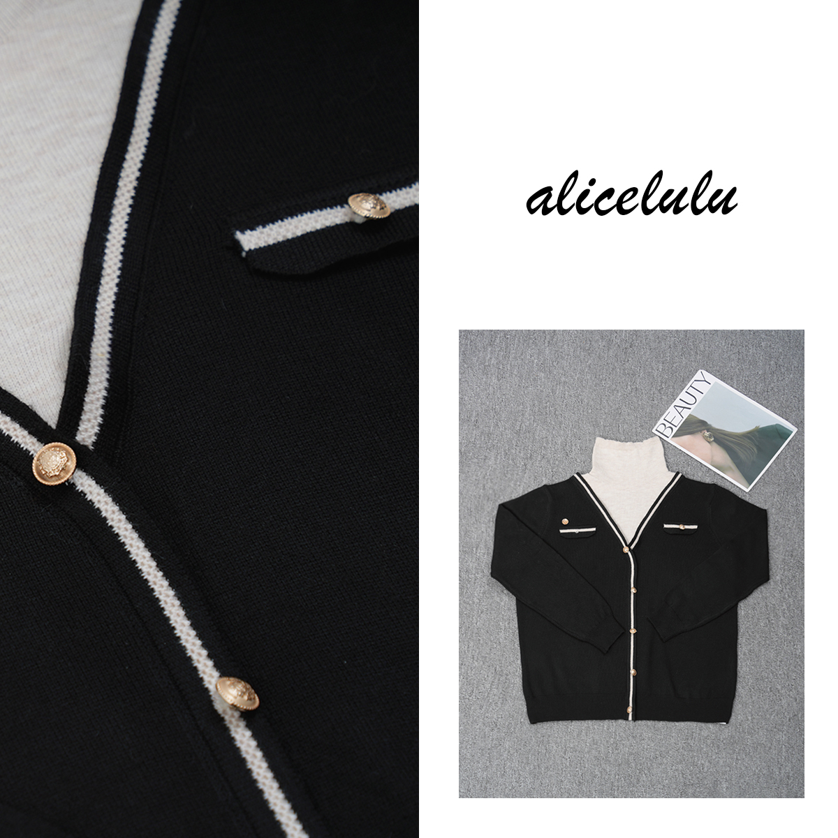 alicelulu 朦胧月光.温柔风毛衣优雅法式层次 S2145866U