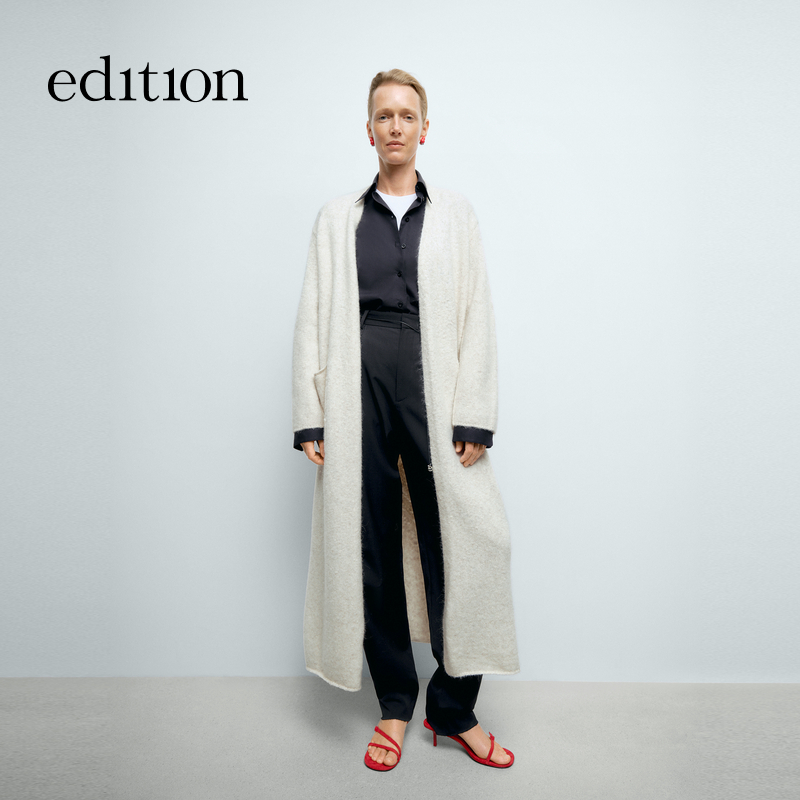 【达人专属】商场同款edition亮片长款毛衣外套#EBE1CAR003