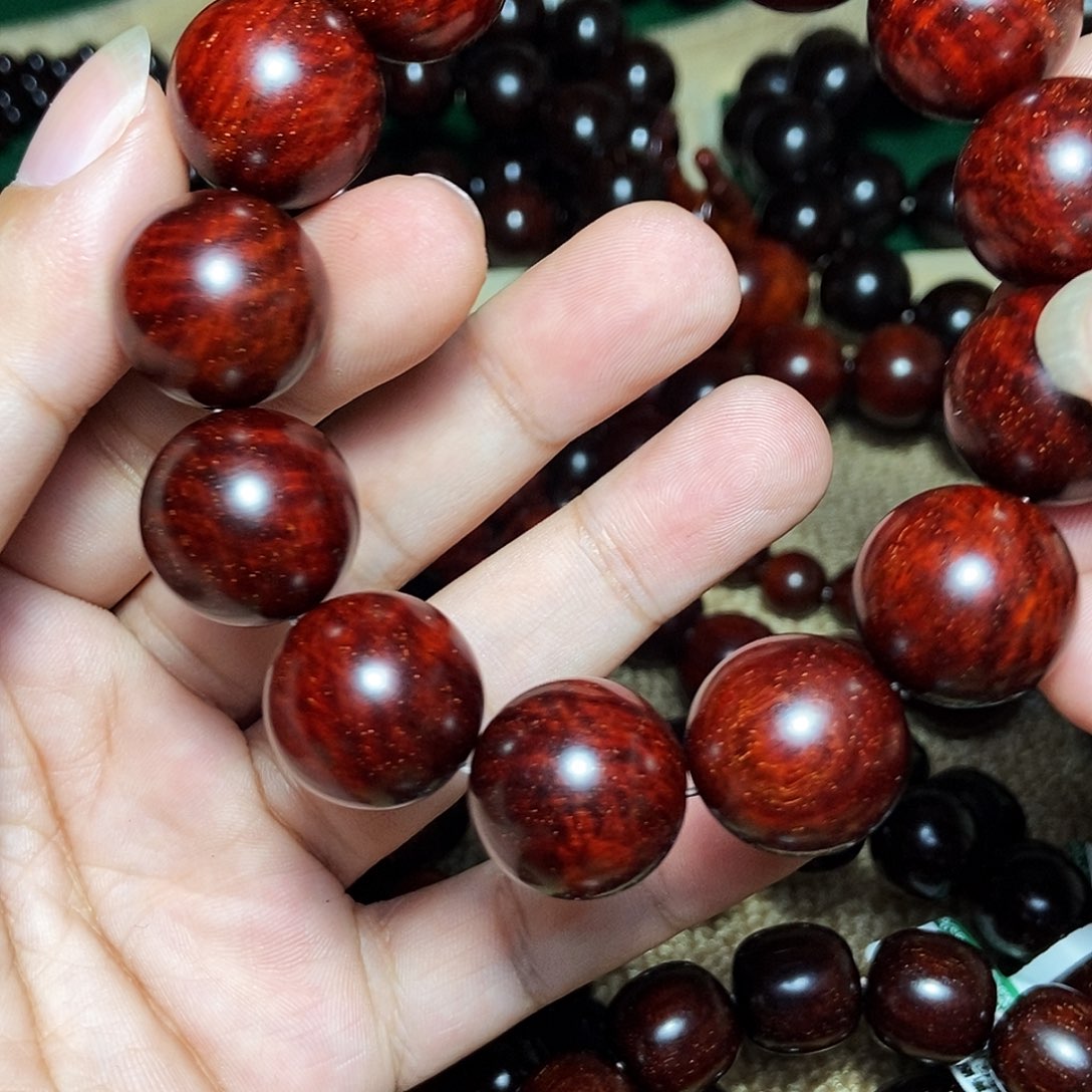 平***渡小叶紫檀手串/手链1.8水波金星