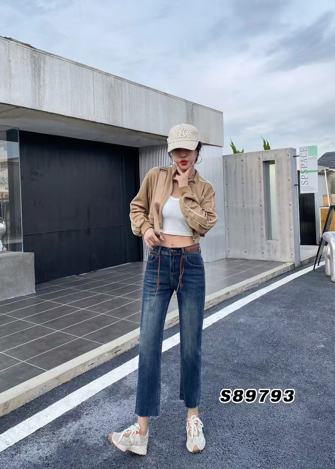 3793爆西牛女士牛仔烟管裤2025秋新款弹力修身显瘦九分小直筒裤
