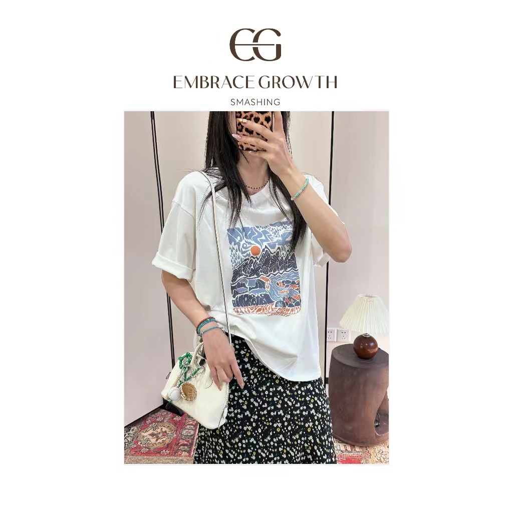 日出针织TEE/EMBRACE GROWTH/25ss春夏简约小众设计师款 25AS093