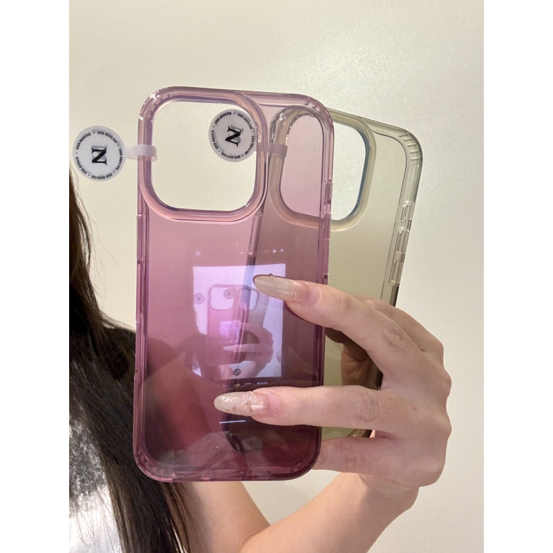 极简ins透色渐变绿紫适用iphone17promax苹果手机壳16pro新款1413