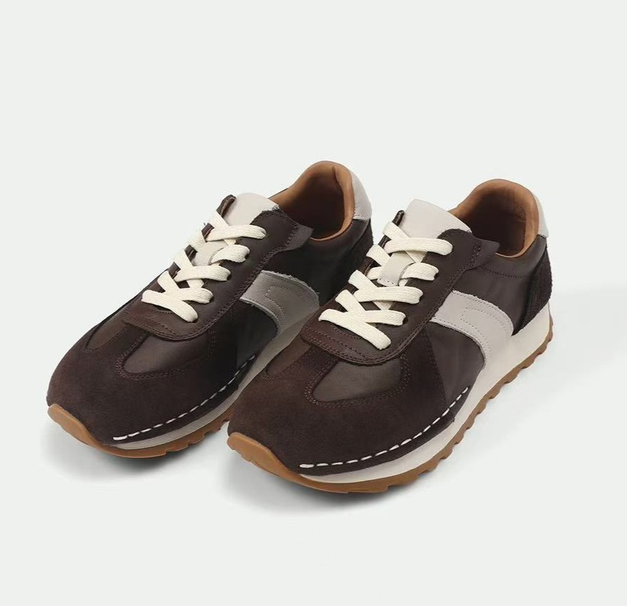 女款秋冬  经典复古牛皮厚底阿甘休闲鞋