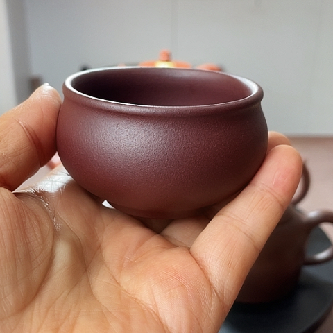 茶壶紫砂紫泥，小杯，80 c c