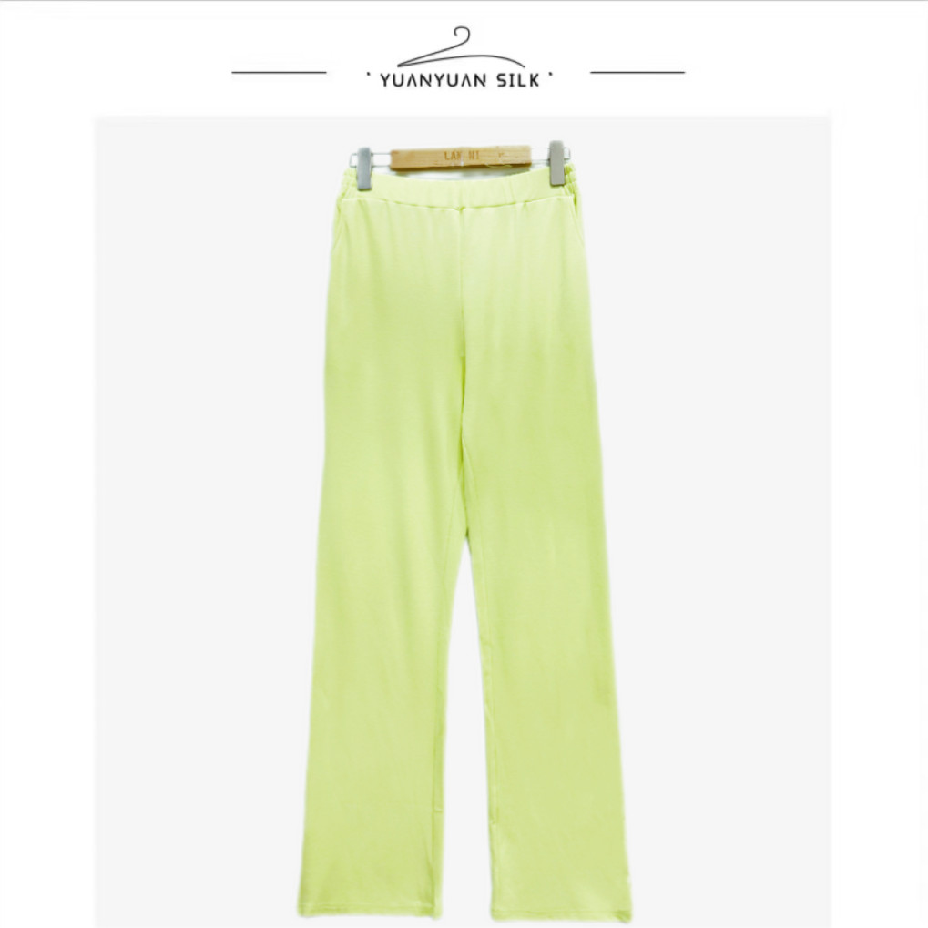 B 日本进口【蚕丝+醋酸】显瘦一片式休闲长裤子阔腿裤直筒裤女r99