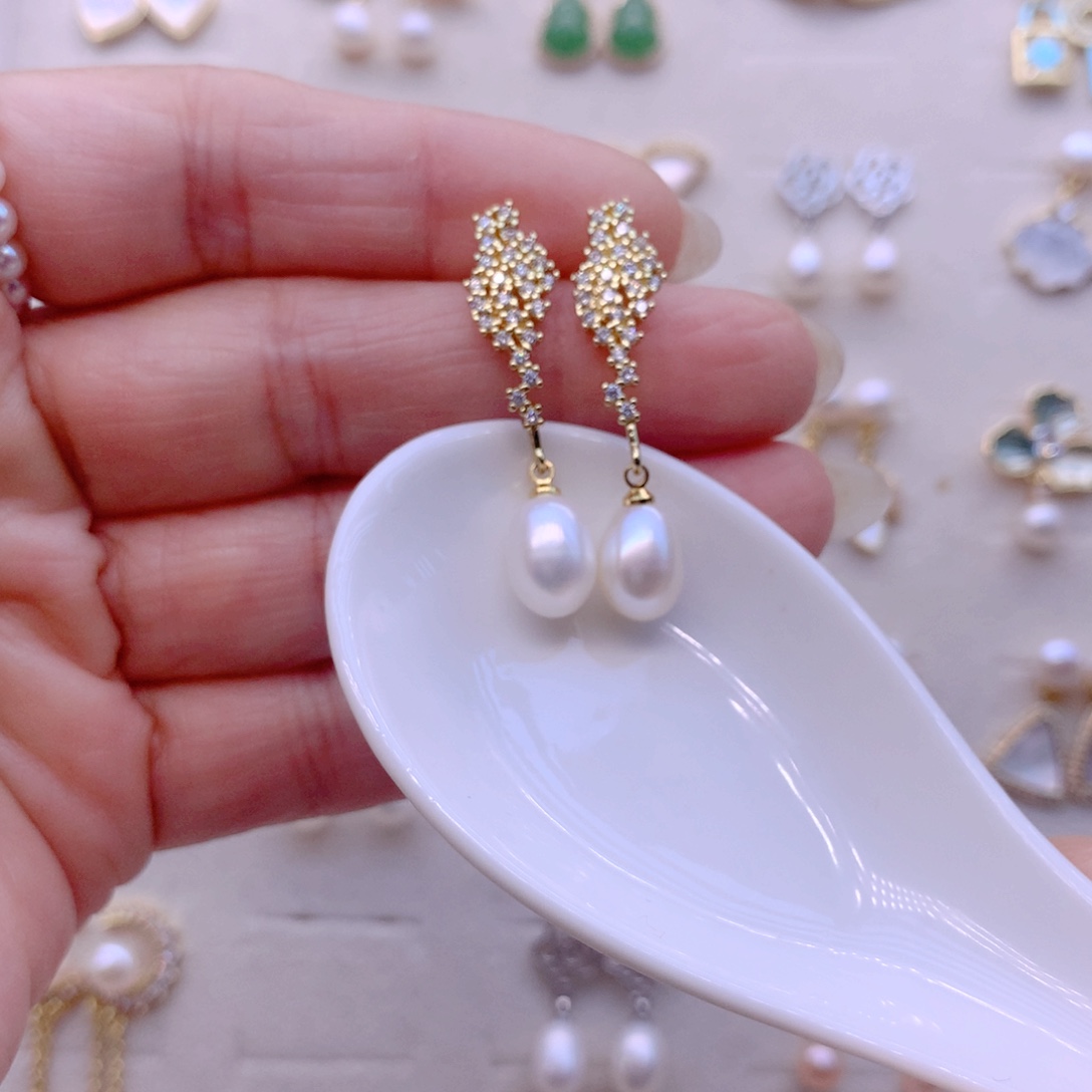 耳饰合金淡水珍珠