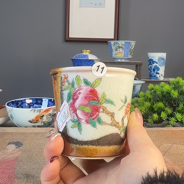 摆件H*景德柴烧茶杯多人
