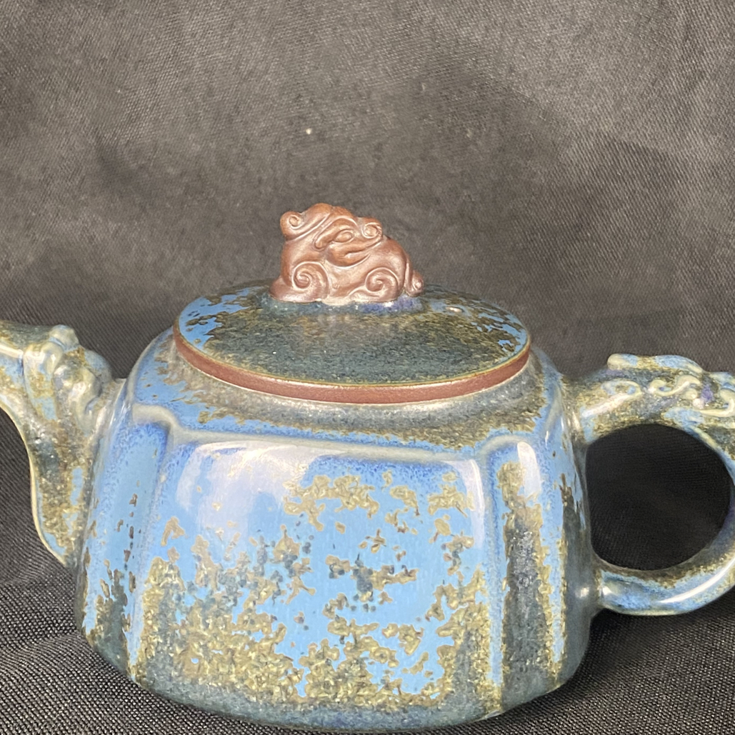 中国神后钧瓷茶具 四方泡茶壶
