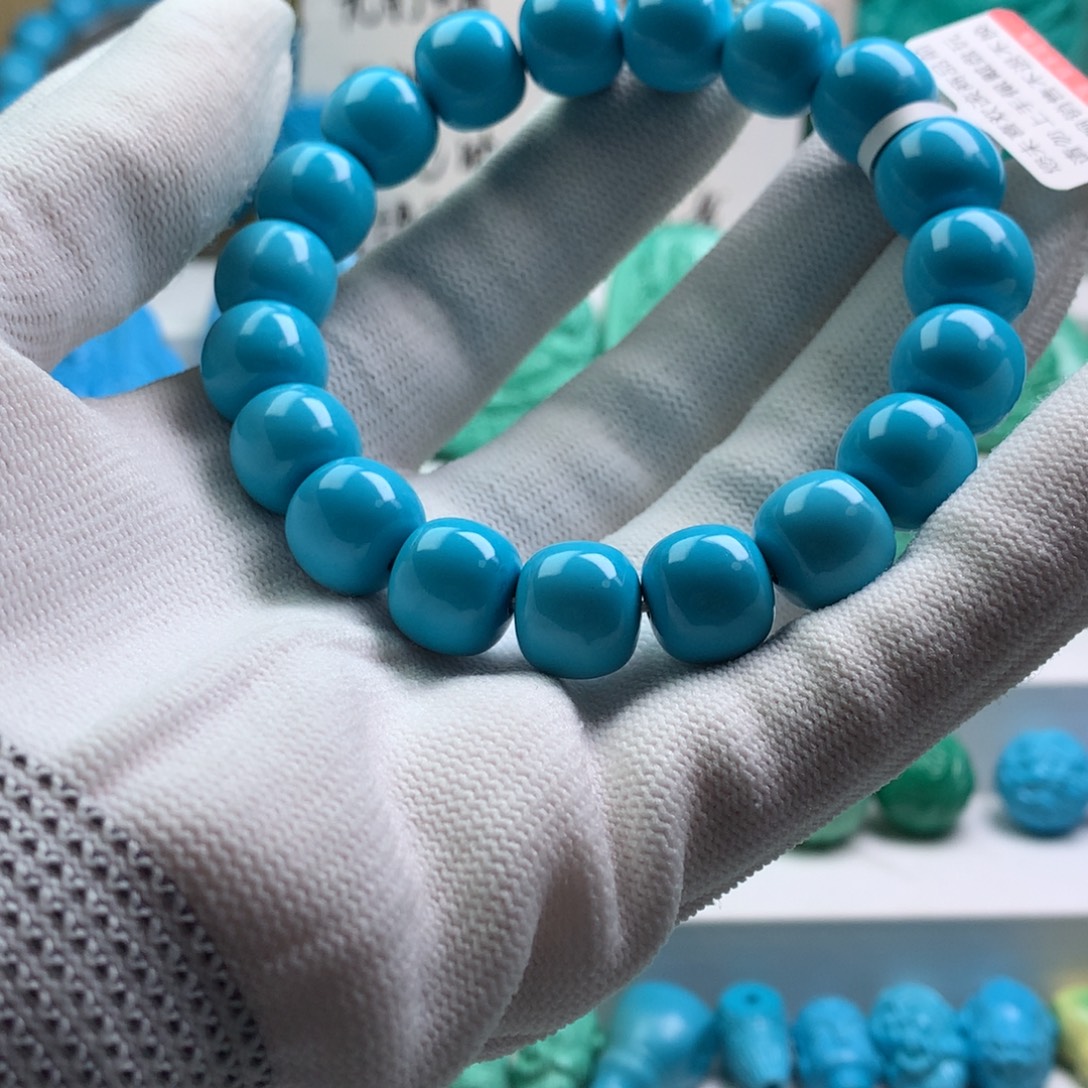 湖北批发精挑绿色矿原创手串108 以介绍为准