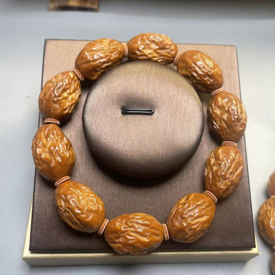 原生16尺寸大枣爆红老树精品油核橄榄核高抛打底文玩手串