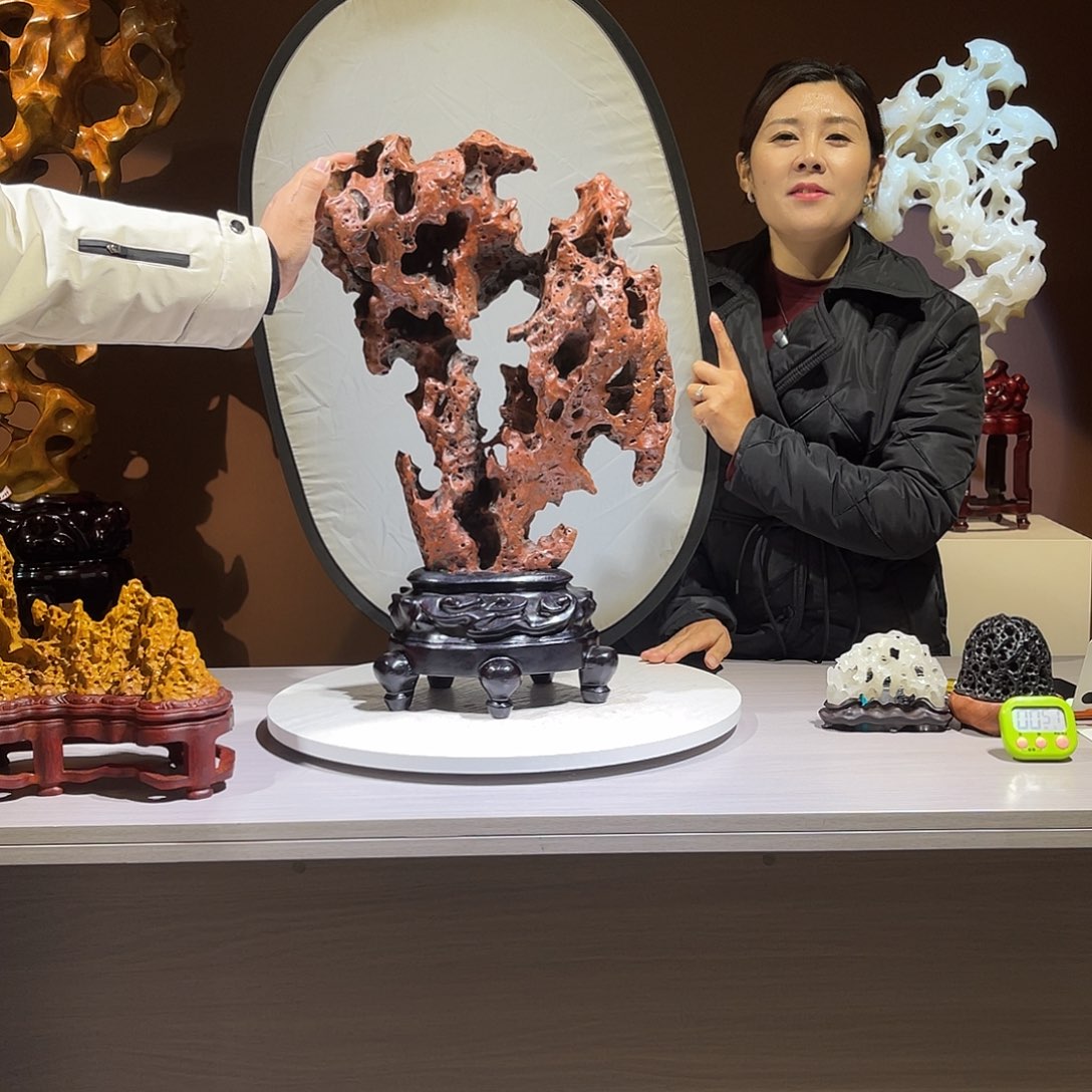 时***7太湖石摆件，高59宽33